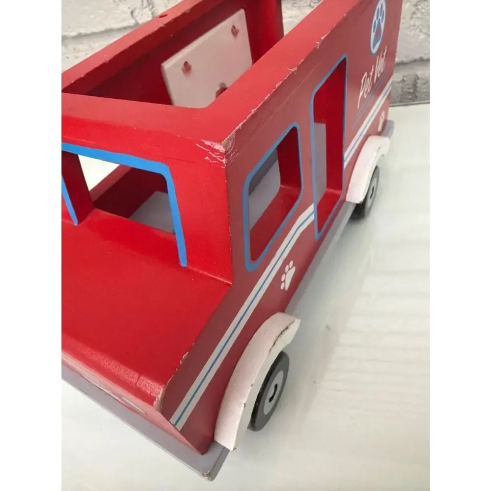 Jack Rabbit Creations Inc Red Wooden Pet Vet Truck